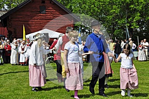 Midsummer day in sweden