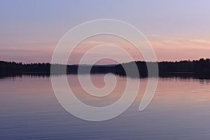 Midsummer night by a lake in Finland