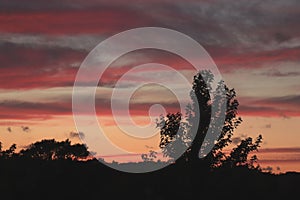 Midsummer sunset sky