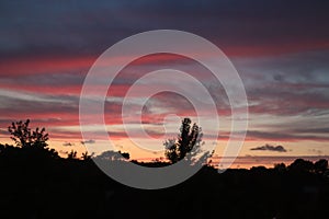 Midsummer sunset sky