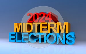 2024 midterm elections on blue photo