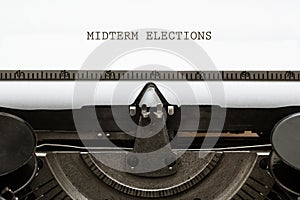 Midterm Elections on paper in typewriter photo