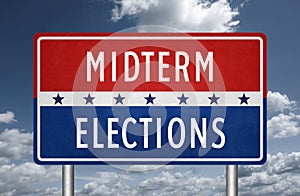 Midterm Elections in the United States - roadsign illustration photo