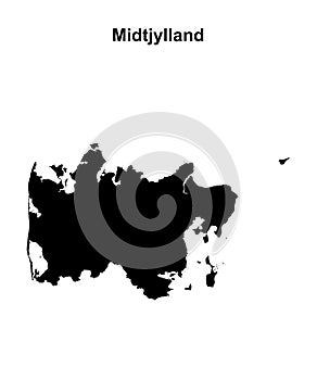 Midtjylland outline map