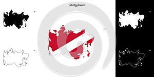 Midtjylland outline map