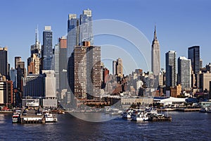 Midtown Manhattan cityscape from Hudson River