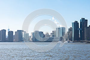 Midtown Manhattan Skyline along the East River in New York City