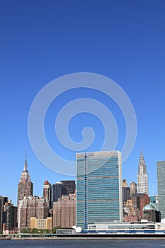 Midtown Manhattan skyline on a Clear Blue Day