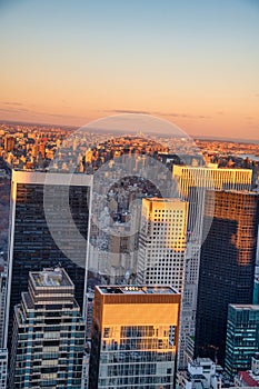 Midtown Manhattan skyline at dusk, New York City