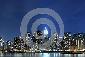 Midtown Manhattan Skyline At Night