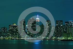 Midtown Manhattan skyline at Night Lights, NYC photo