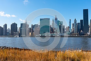 Midtown Manhattan Skyline seen from Long Island City Queens New York