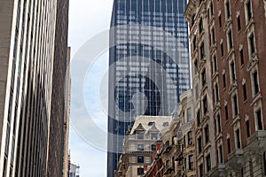 Midtown Manhattan Street with Buildings and Skyscrapers in New York City