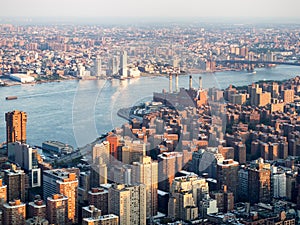 Midtown New York and the Con Edison East River generating stati photo