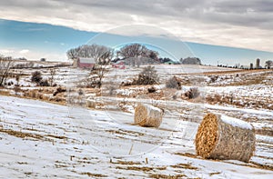 Midwest American Farm in Winter