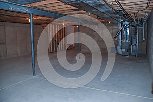 Midwestern United States basement with mechanicals