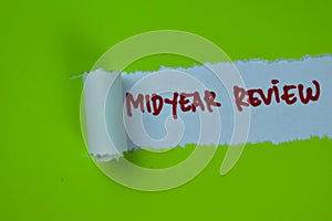 Midyear Review Text written in torn paper