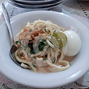Mie Celor is Indonesian food from Palembang in South Sumatra, using noodle with shrimp and coconut milk soup