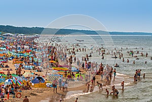 Miedzyzdroje-Poland - crowded beach in summer