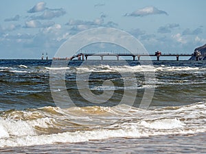 Miedzyzdroje resor with pier, Baltic Sea, Poland