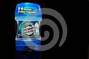 Mennen Speed Stick antiperspirant on black background.