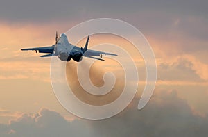 MiG-29 in sunset photo