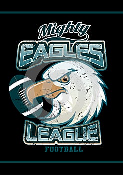 Mighty Eagles League football team on black background