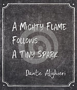 Mighty flame Dante quote