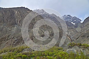 Mighty Karakoram Mountain Range at Gupis Valley in Northern Pakistan