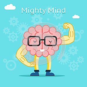 Mighty mind concept. Brain with great creative