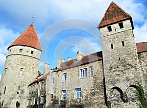 Mighty old town wall with impressive defensive towers