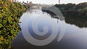 Mighty Paraiba do Sul river in Volta Redonda, Rio de Janeiro, Brazil. important water source for the states of Sao Paulo and RJ