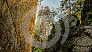 Mighty tall sandstone rock formation