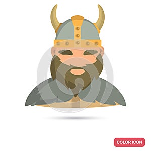 Mighty viking color flat icon for web and mobile design