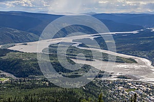 The mighty Yukon River meets the Klondike - Dawson City, Yukon