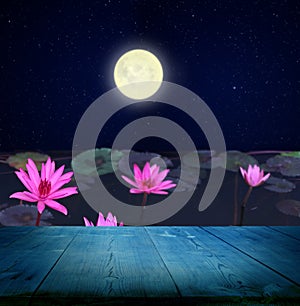 A migical chinese mid-autumn festival background with rabbit, mo