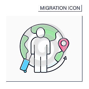 Migrant color icon