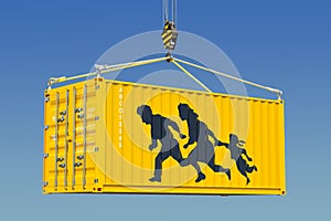 Human smuggling, illegal entry concept. 3D rendering photo