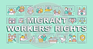 Migrant workers rights word concepts banner