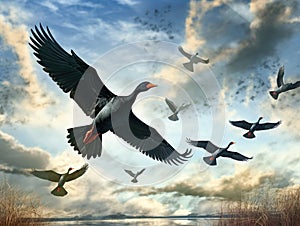 Migration of birds south