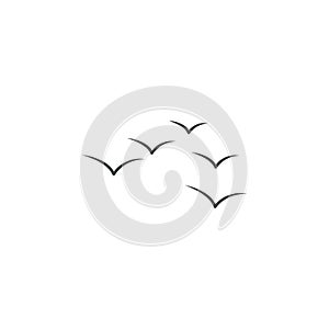 migration of geese colored hand drawn icon. Element of autumn icon for mobile concept and web apps. Hand drawn colored migration o