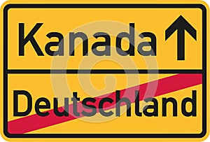 Migration from germany to Canada - german town sign