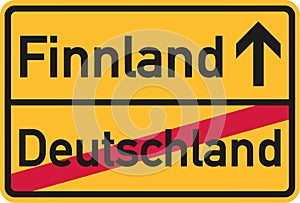 Migration from germany to Finland - german town sign