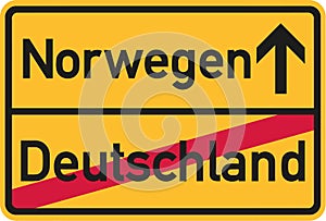 Migration from germany to Norway - german town sign photo