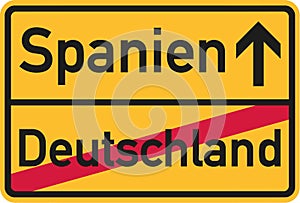 Migration from germany to Spain - german town sign