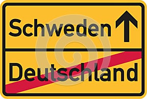 Migration from germany to Sweden - german town sign