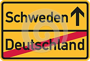 Migration from germany to Sweden - german town sign photo