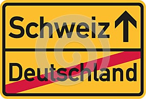Migration from germany to Switzerland - german town sign