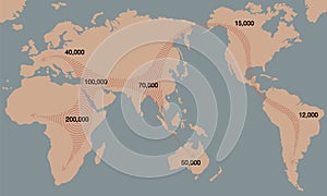 Migration Paths Humankind Historical Spread Worldwide Map