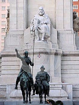 Miguel Cervantes monument - Don Quijote and Sancho Panza, Madrid, Spain